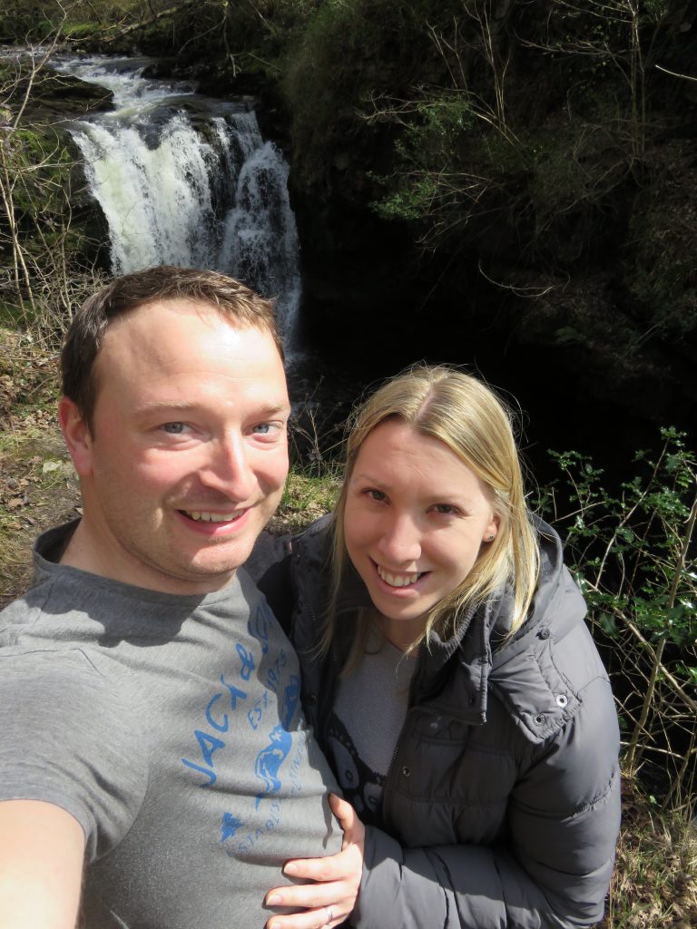 me and Rob by a waterfall