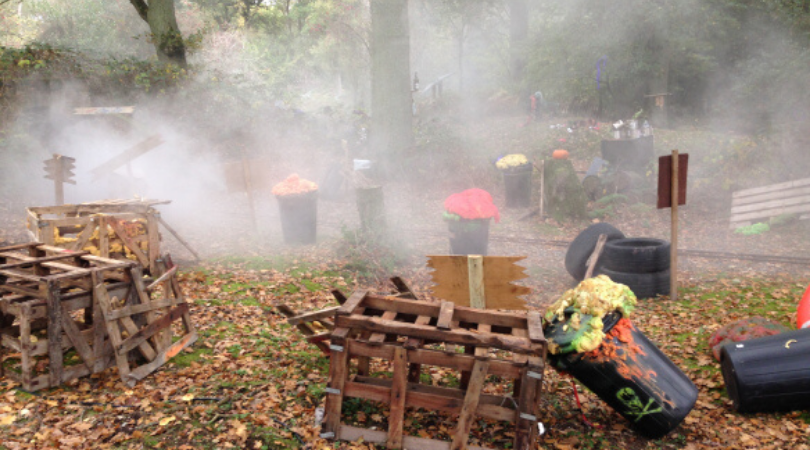 scary Halloween setting at Wellington country park