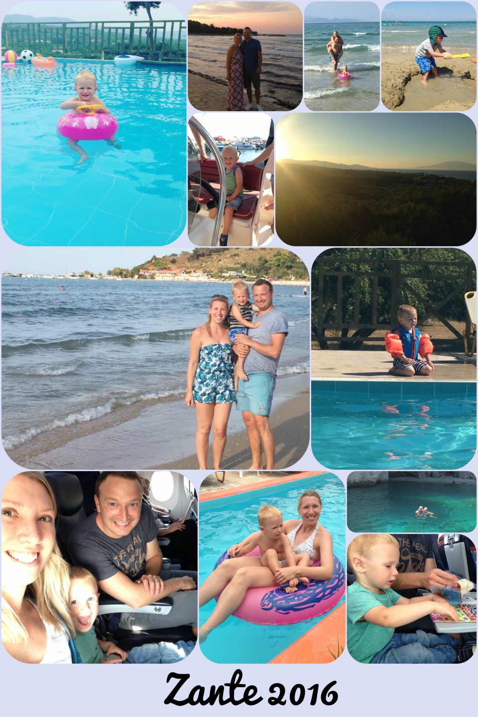 collage of our holiday in Zante for our top travel must-haves you must have a camera!