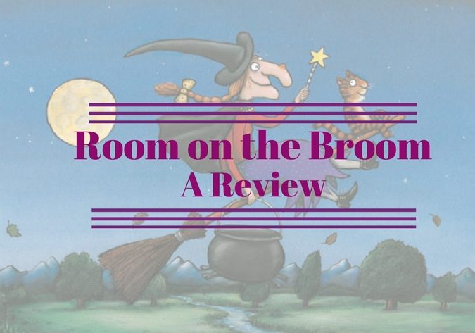room on the broom image with writing across