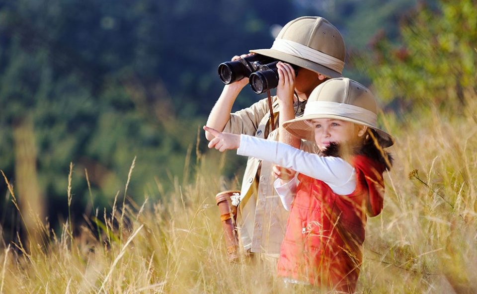 children on safari