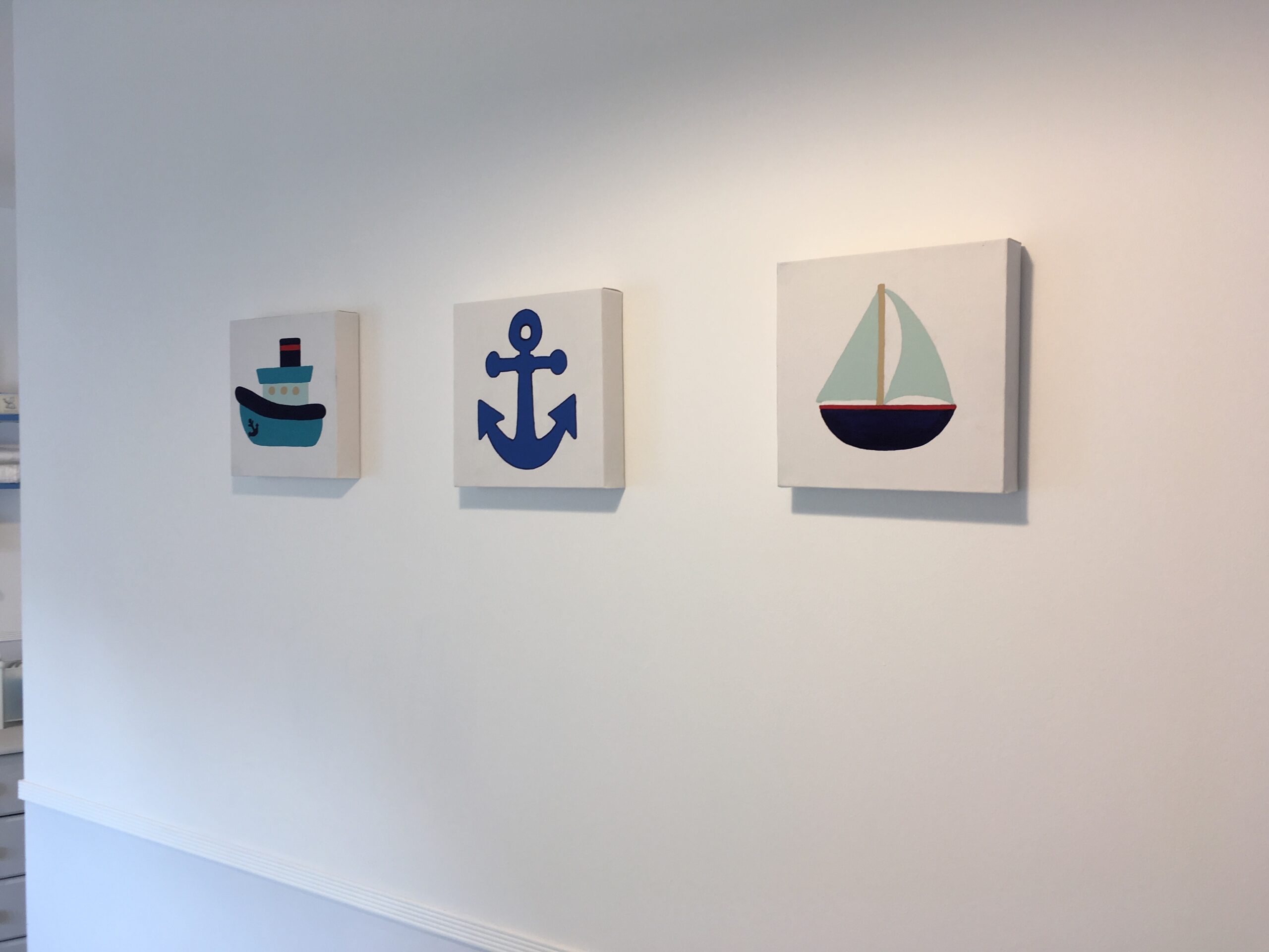 nautical canvasses on wall