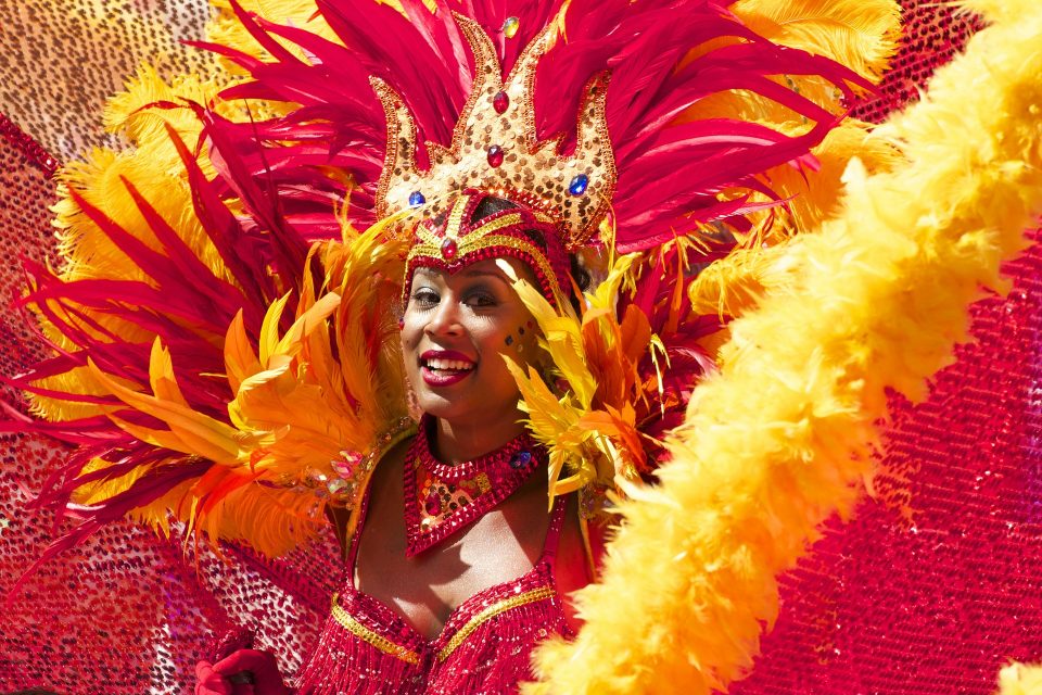 lady in carnival dress in a world festival