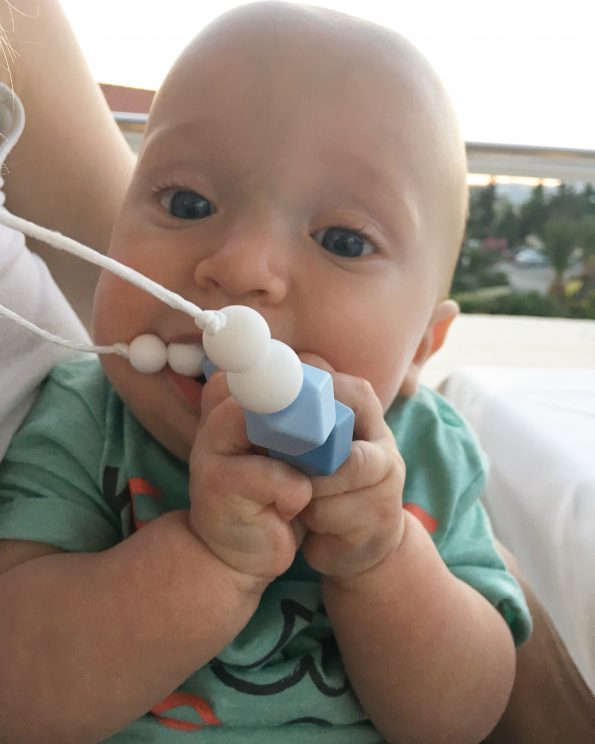 william chewing on a teething necklace