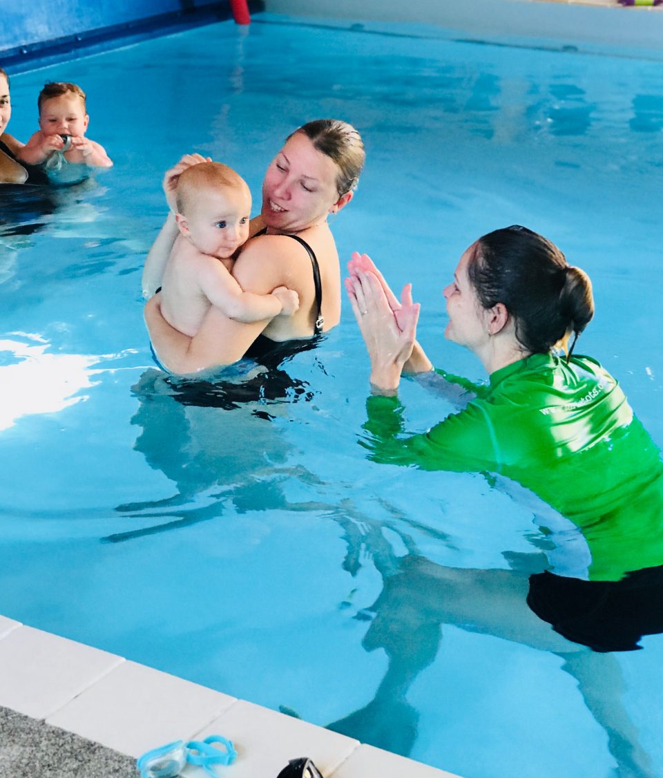 mum and baby swimming