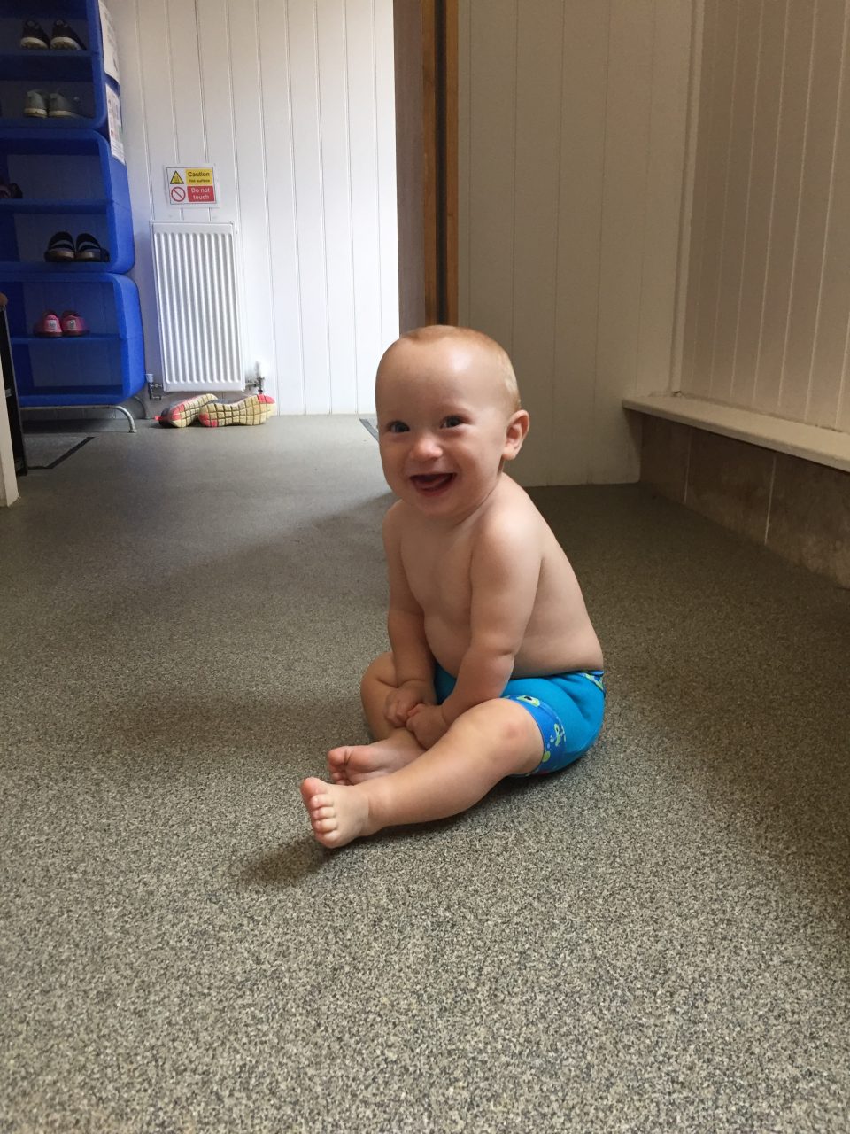 William sat in the changing room smiling