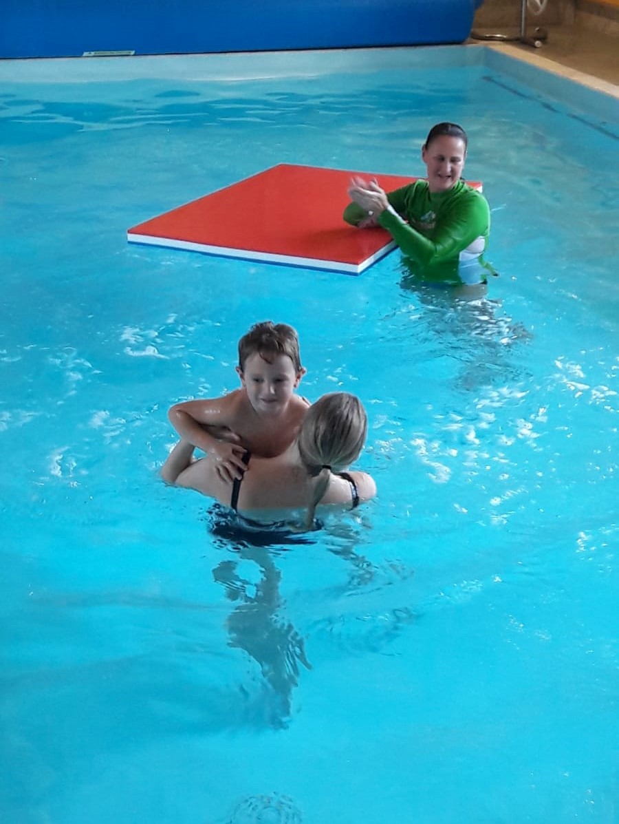 me and Jake in the pool