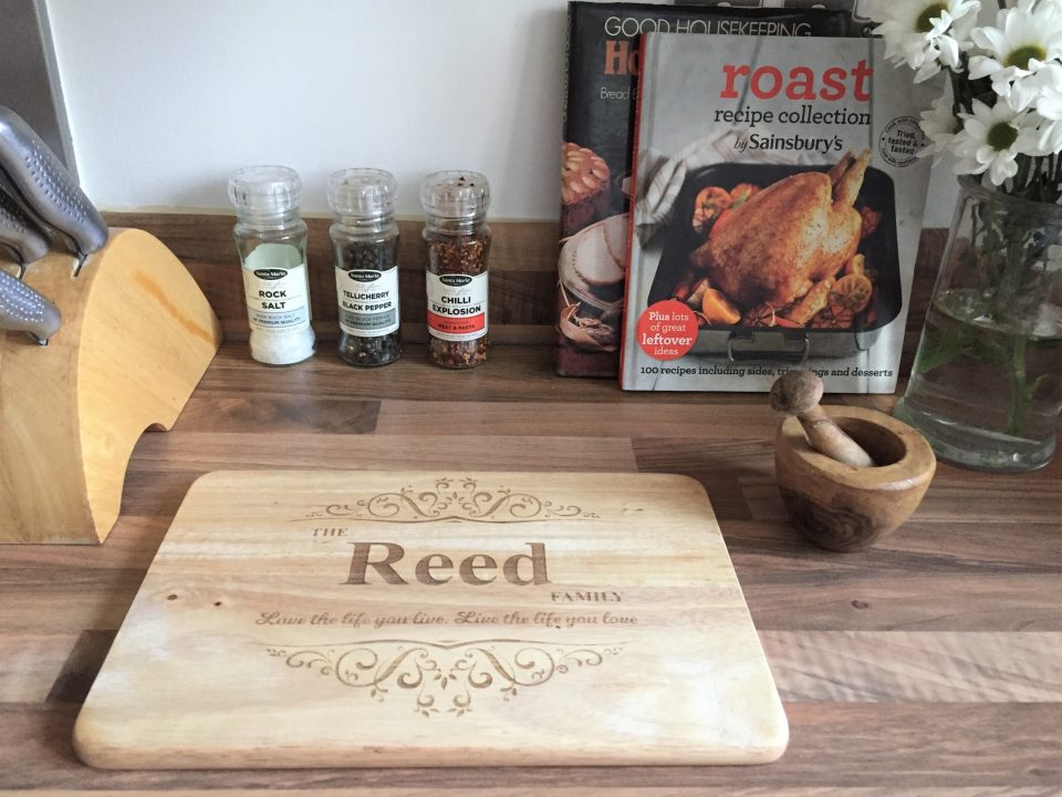 chopping board on my kitchen worktop