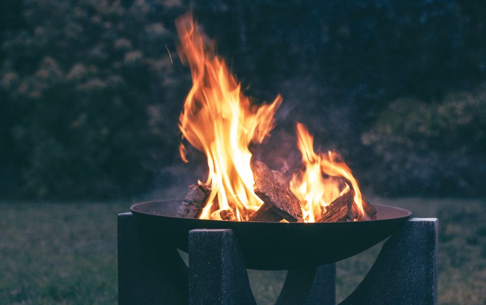 fire pit in garden