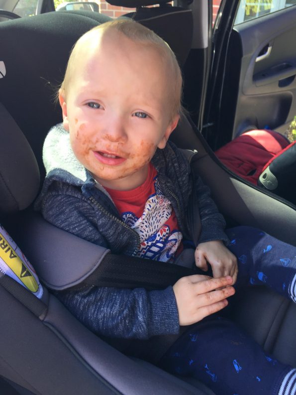 William with chocolate all over his face