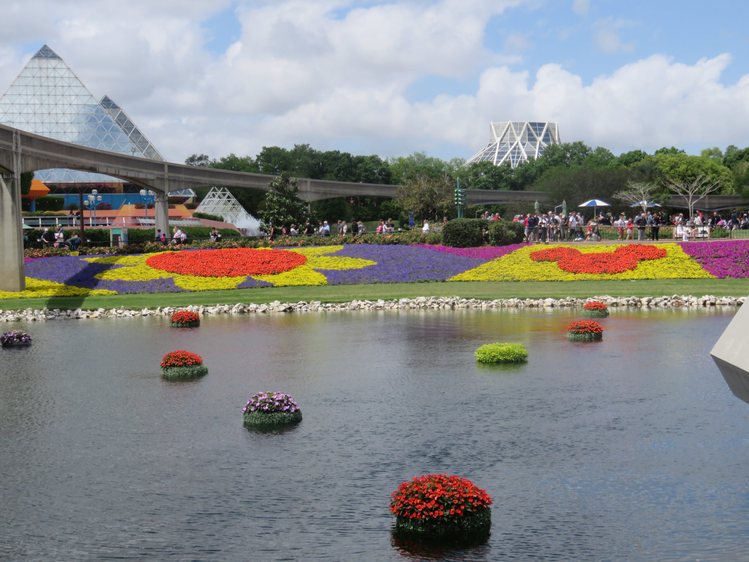 Epcot flowers across the water