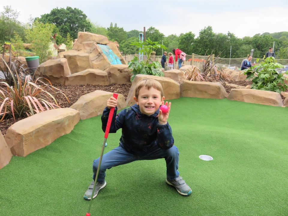 Jake showing off his golf ball