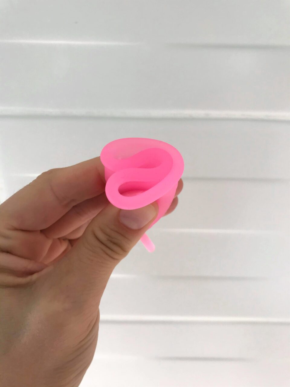 a folded menstrual cup