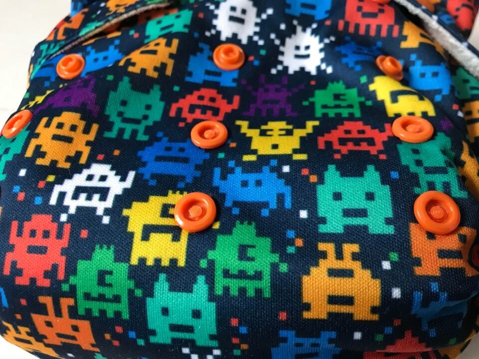 pac-man inspired cloth nappy print