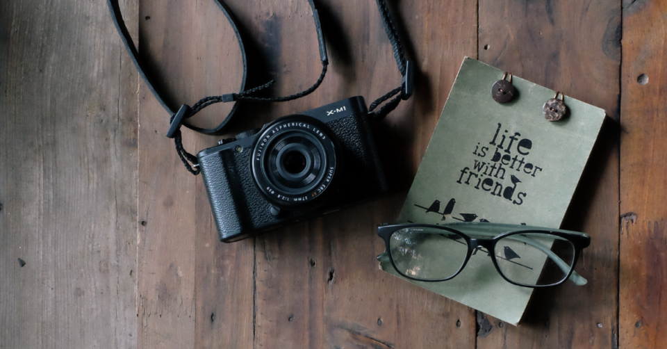 glasses and camera
