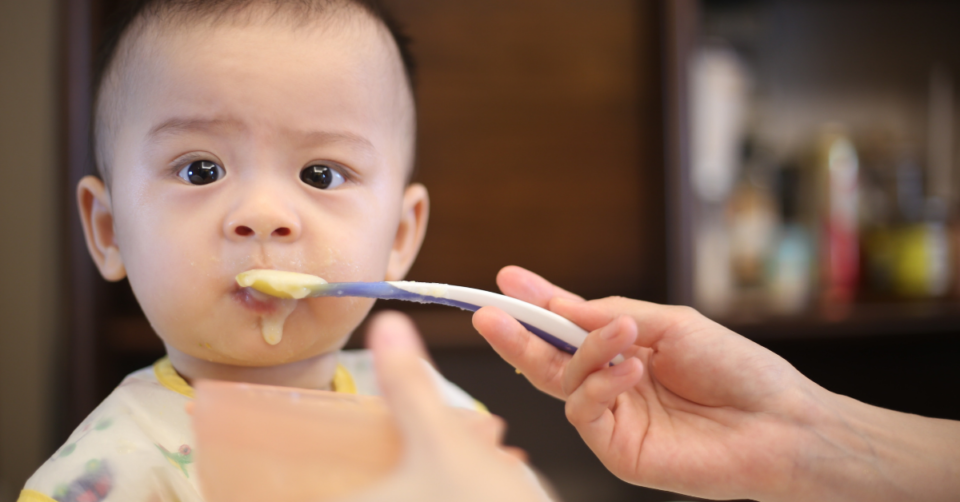 feeding a baby