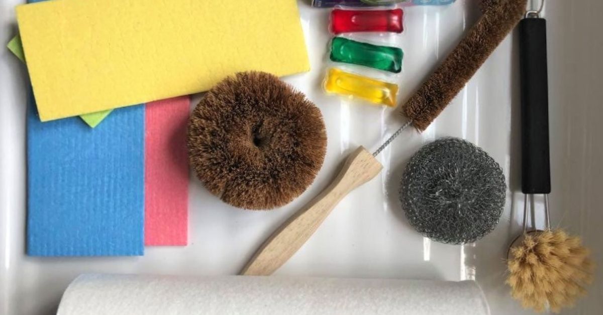 I just realized I can use the silicone tip (left) of this brush to get  stuck food off dishes without picking food out of bristles after! :  r/CleaningTips