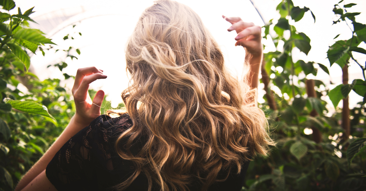 blonde wavy hair being shown