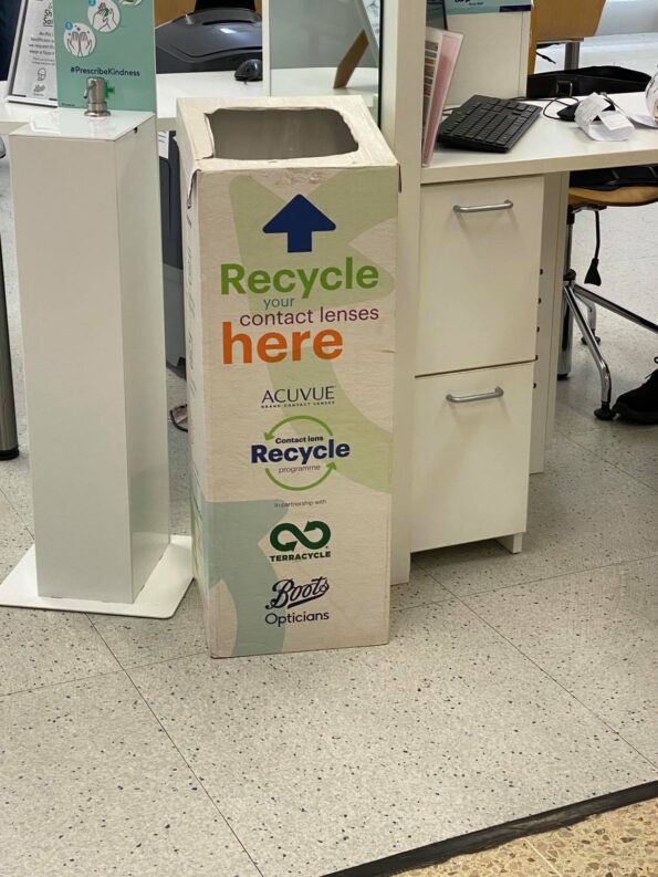 the contact lens recycling box found in Boots