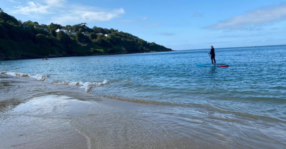 carbis bay with me on my paddleboard