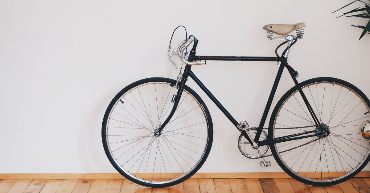 a bike in a hallway