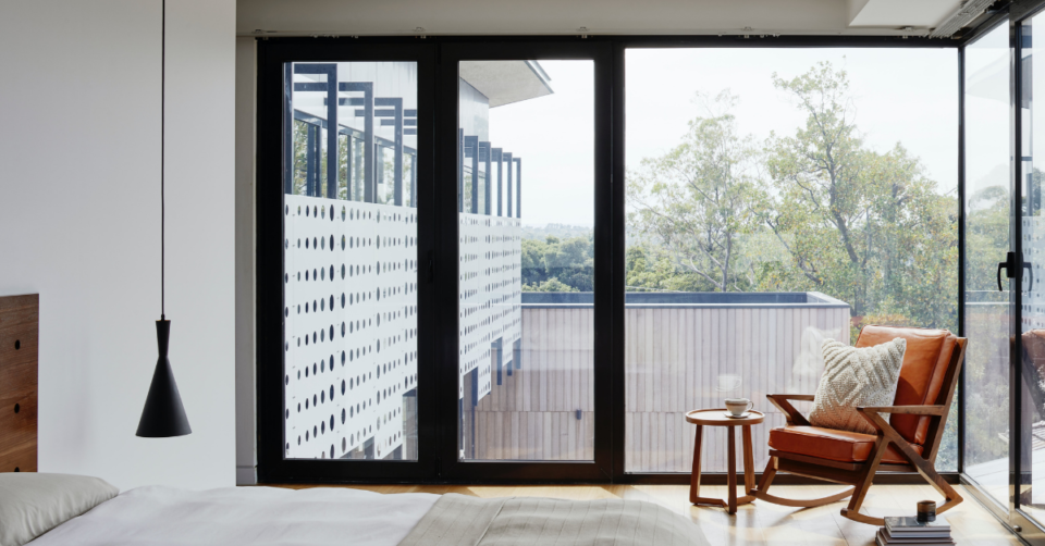 sliding doors in a bedroom