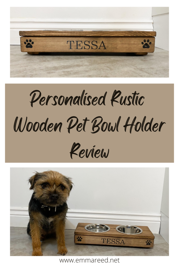 Review  Personalised Rustic Wooden Pet Bowl Holder From BoutiqueGifts –  Emma Reed