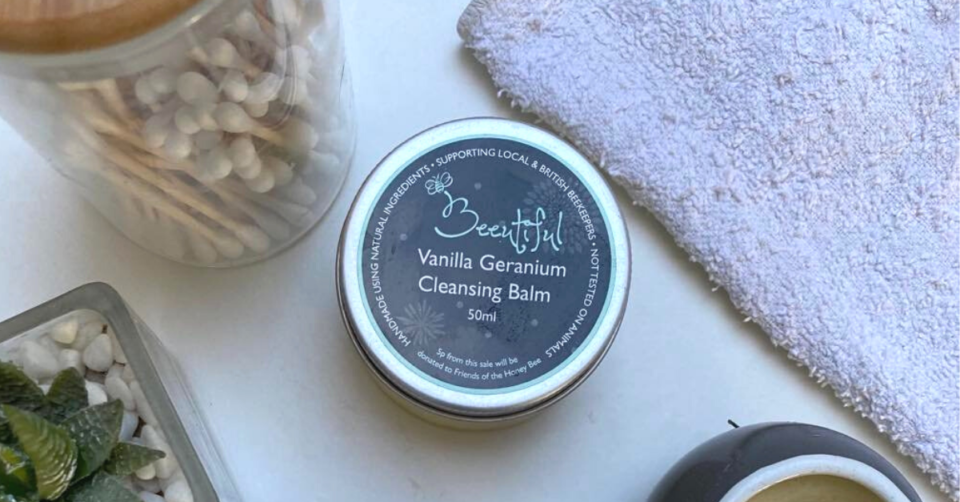 vanilla geranium cleansing balm with flannel