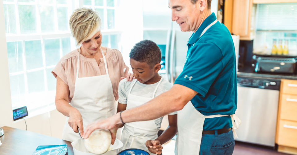 foster parents with child