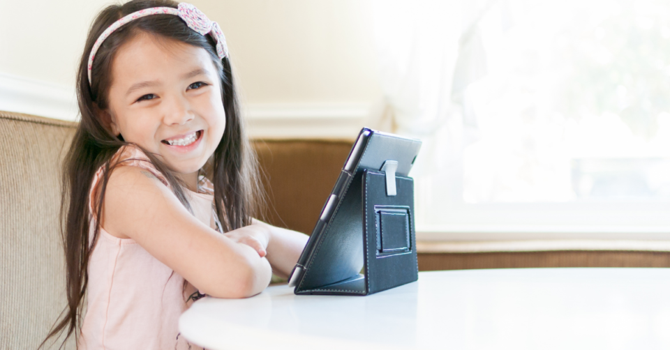girl with tablet