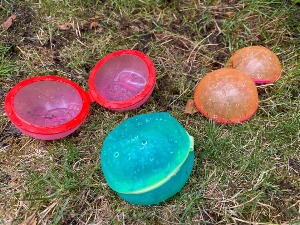 the Soppycid water balloons lying on the ground