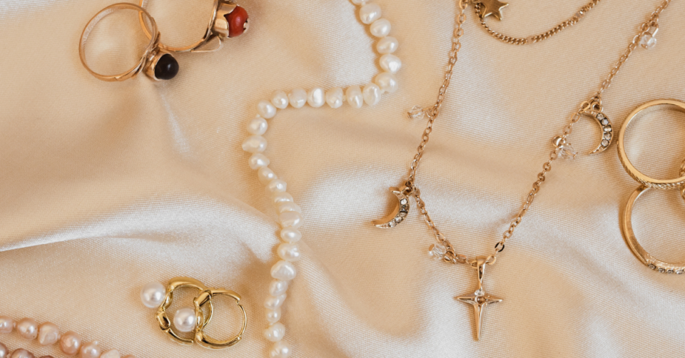 a selection of old jewelery