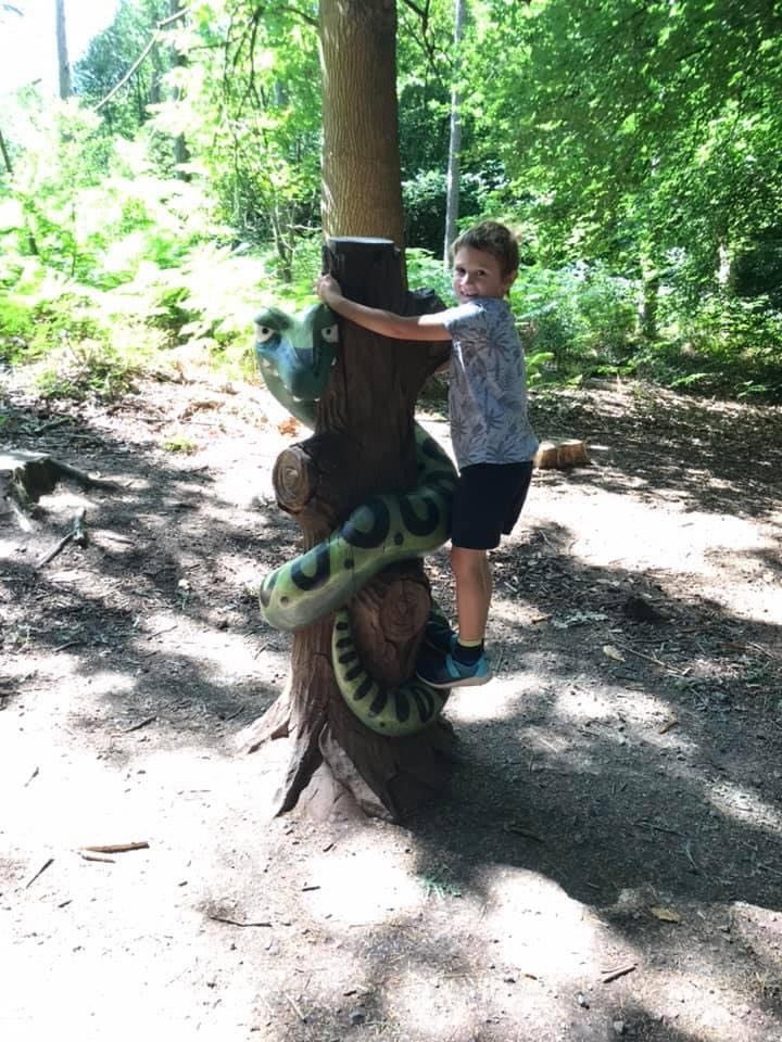 Jake hugging the snake from the Gruffalo