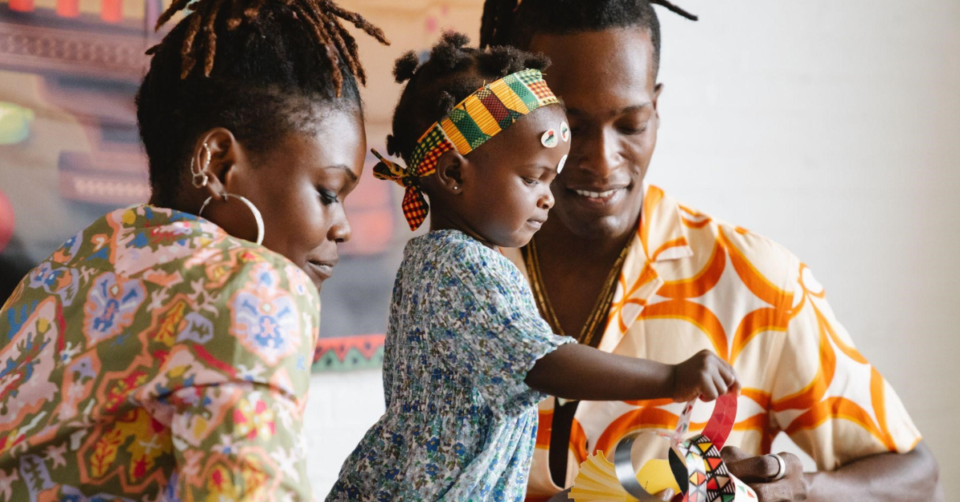 2 parents and a child showing decision making skills