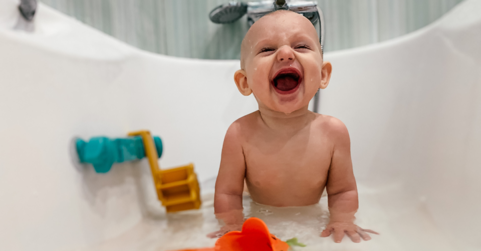 baby in a bath