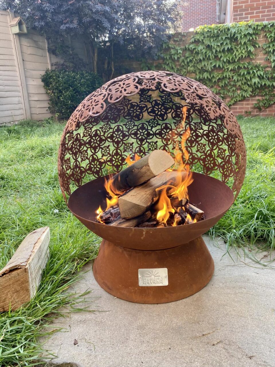 a firepit in use