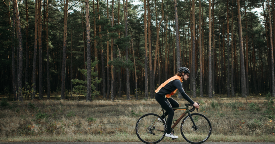 a man cycling