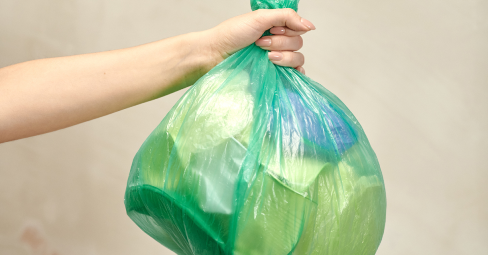 a waste bag in a hand