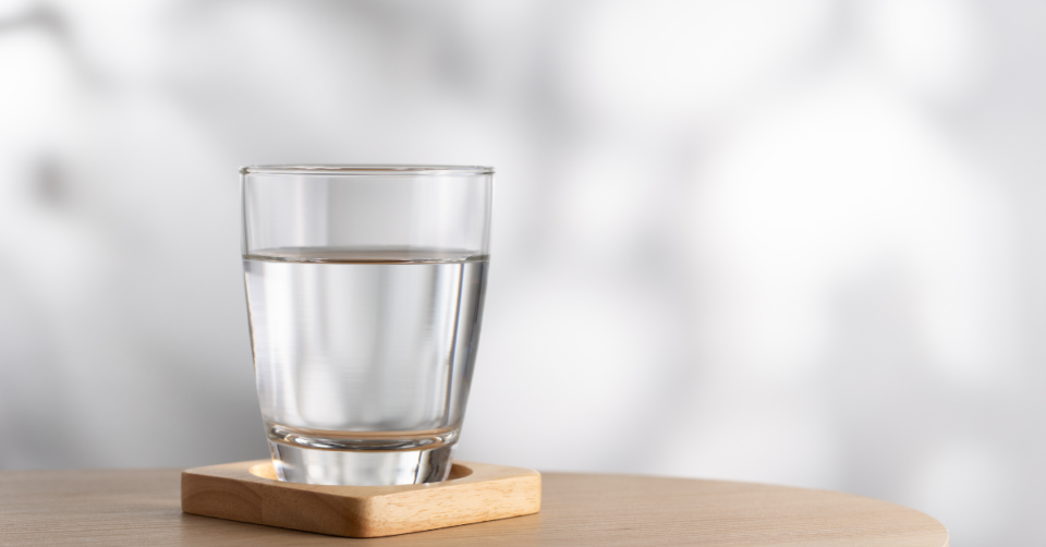 a glass of water