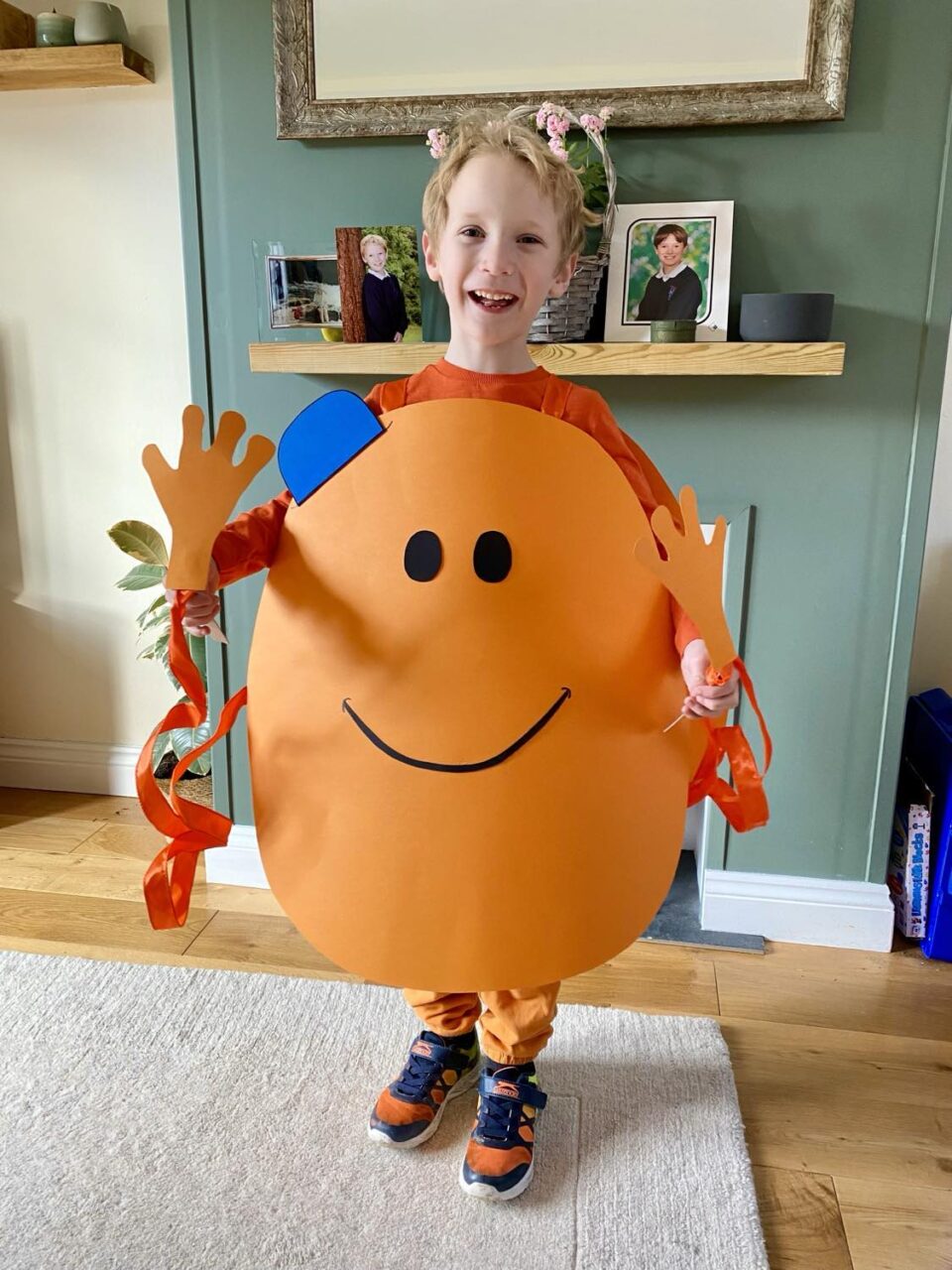 the completed Mr Tickle World Book Day Costume