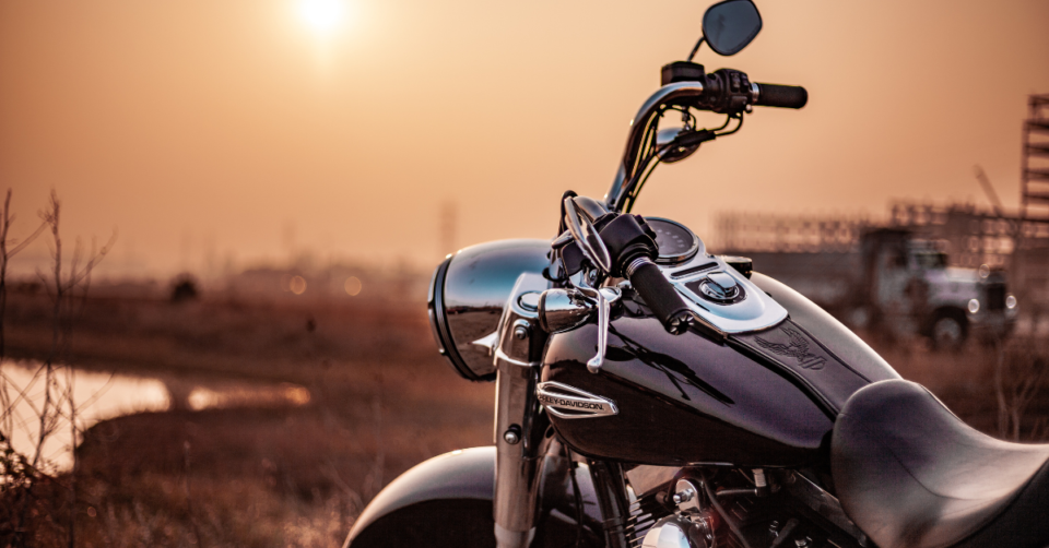 motorcycle at sunset