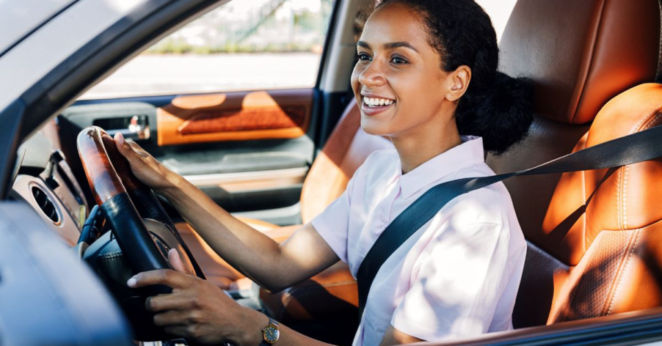 a woman driving