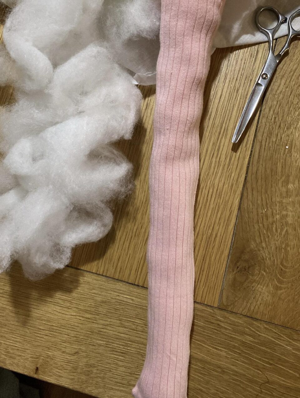 the tail being made for the Highway rat costume