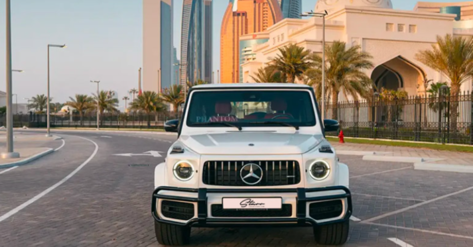white mercedes