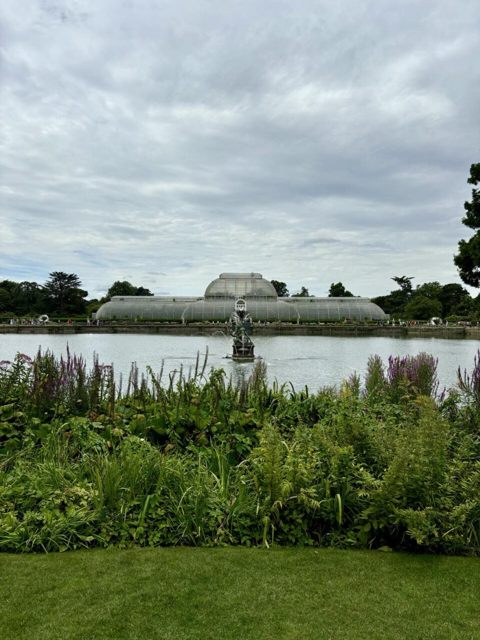 palm house from outside across the water