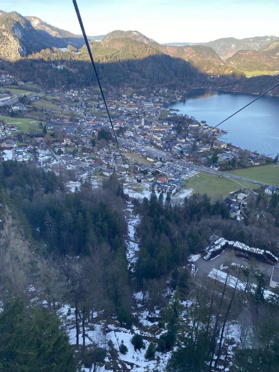 the view from the cable car lookign down