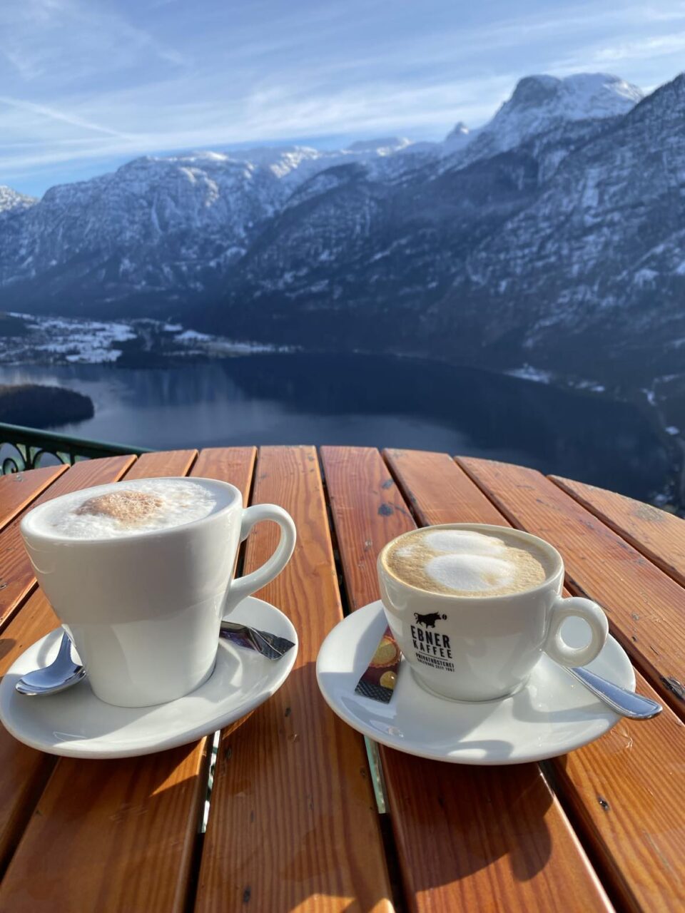 a morning drink with a view