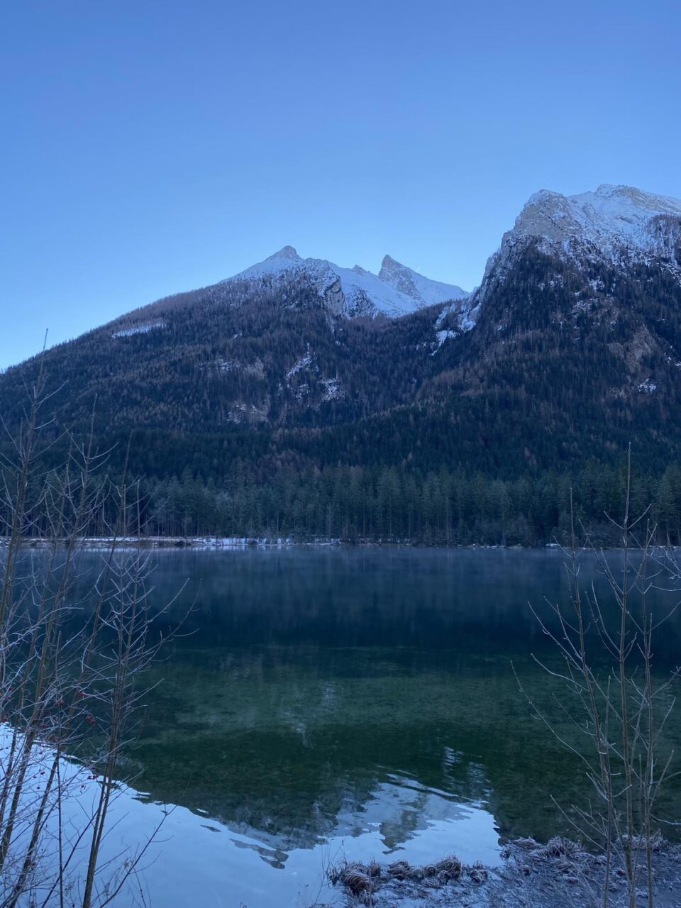 the mountain views from the lake