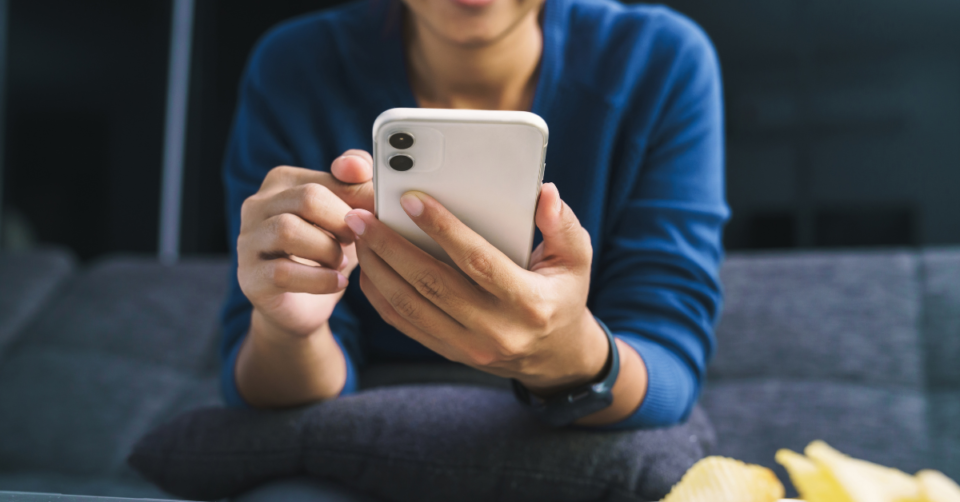 someone on a mobile phone