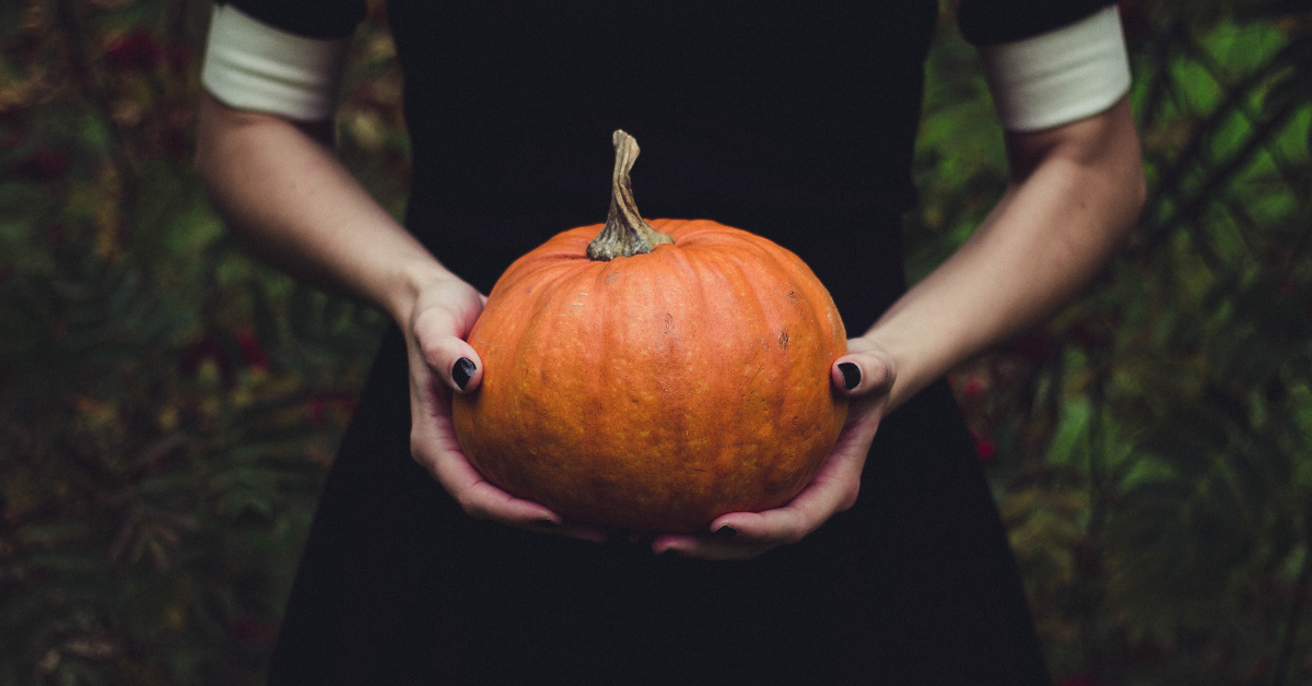 halloween costume with a pumpkin